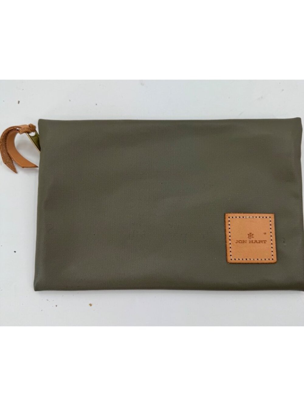 Jon Hart Design Coated Canvas Zippered Small Pouch Cosmetic Makeup Bag Olive - Picture 2 of 9